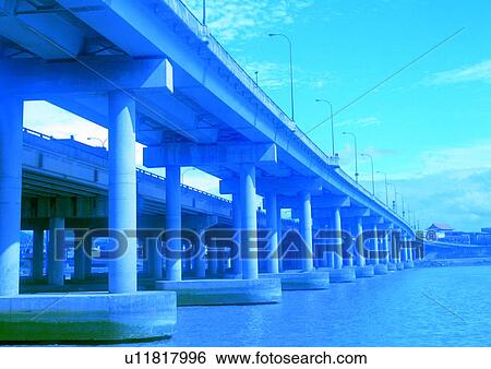 Blue, Bridge, Building, Column, Day View Large Photo Image Stock Photograph - Blue, Bridge, Building, Column, Day. Fotosearch