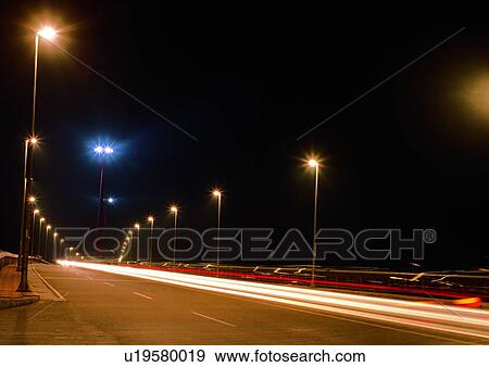 Blurred Motion, Car, Darkness, Highway View Large Photo Image Stock Photo - Blurred Motion, Car, Darkness, Highway. Fotosearch