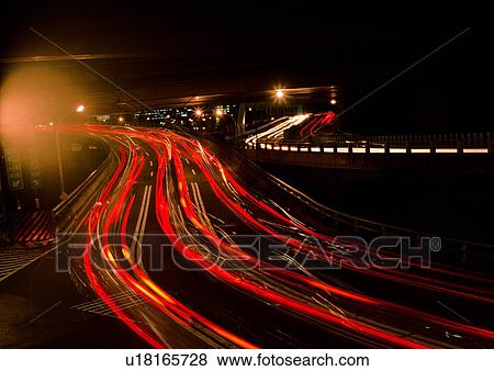 Blurred Motion, Darkness, Highway View Large Photo Image Stock Photo - Blurred Motion, Darkness, Highway. Fotosearch