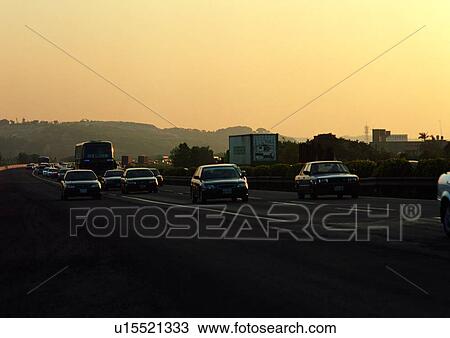 Car, Driving, Dusk View Large Photo Image Stock Image - Car, Driving, Dusk. Fotosearch