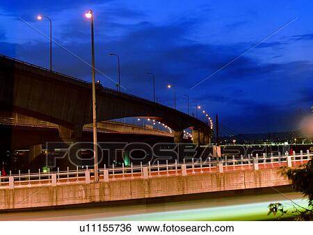 Dusk, Highway, Sunset, Road, Cloud, Railing View Large Photo Image Stock Photograph - Dusk, Highway, Sunset, Road, Cloud, Railing. Fotosearch