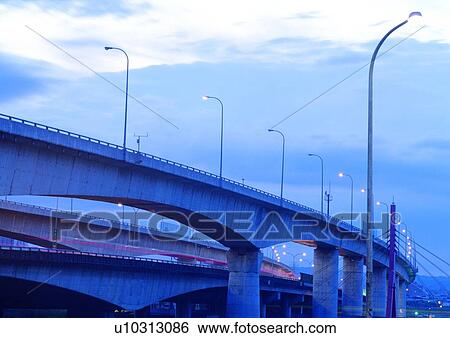 Pillars, Street, Dusk, Urban Scene, Highway, Lights View Large Photo Image Stock Photograph - Pillars, Street, Dusk, Urban Scene, Highway, Lights. Fotosearch