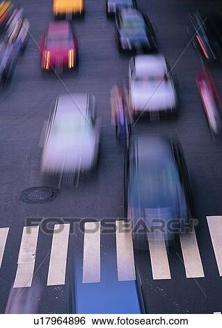Stock Photograph - city, pedestrian, cross, road, rush, hour, transportation. Fotosearch
