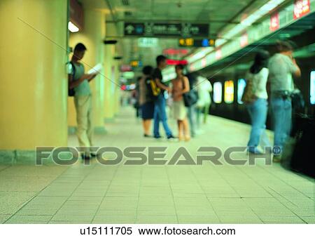 Stock Photography - city, station, train, standing, waiting. Fotosearch
