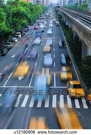 Stock Photo - city, transportation, rush, hour, bridge. Fotosearch