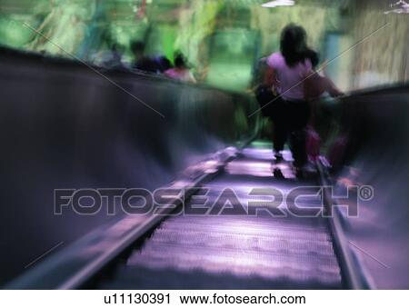 Stock Image - city, transportation, rush, hour, escalator. Fotosearch