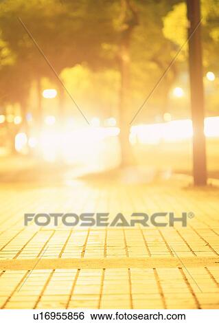 Stock Photograph - night, hour, city, rush, street, transportation. Fotosearch