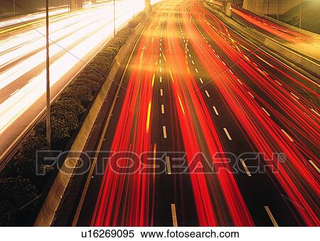 Stock Photography - rush, road, transportation, city, night. Fotosearch