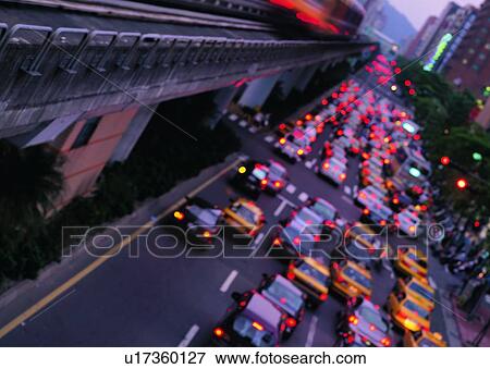 transportation, rush, city, taxi, car, bridge View Large Photo Image Stock Photo - transportation, rush, city, taxi, car, bridge. Fotosearch