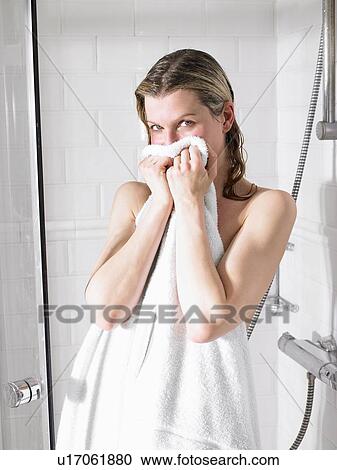 Woman in shower View Large Photo Image Stock Image - Woman in shower. Fotosearch