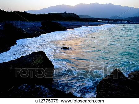 beach, coast, mountain, scenery, sea, wave View Large Photo Image Stock Photo - beach, coast, mountain, scenery, sea, wave. Fotosearch