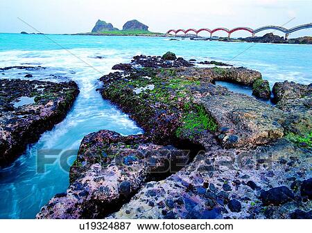 Stock Photo - coast, sea, scenery, rock, ocean, moss. Fotosearch