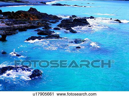 Stock Image - scenery, sea, ocean, coast, shore, rock. Fotosearch