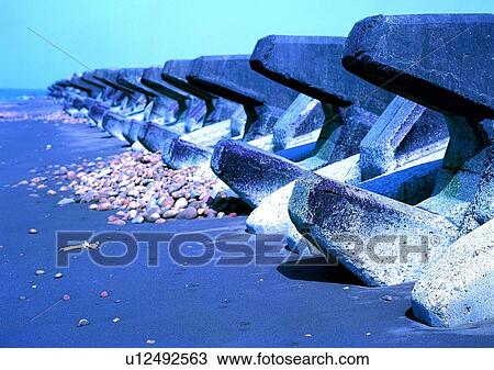 Stock Image - scenery, sea, ocean, coast, sky, pier. Fotosearch