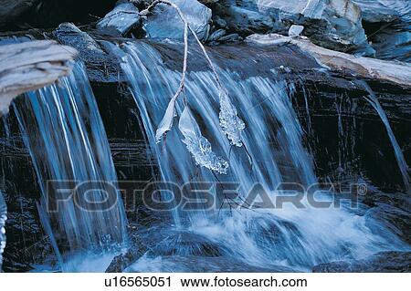 Stock Image - Water, Seasons, Motion, Purity, Outdoor, Non-Urban Scene. Fotosearch