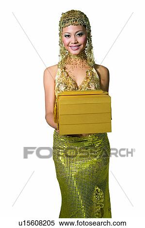 Stock Photography - One Young Woman Only, Sexy Queen, Portrait, Queen, Holding, Smiling, Beauty. Fotosearch