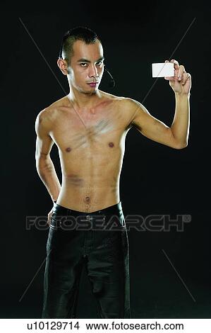 Bare Chest, Black Background, Asian Ethnicity View Large Photo Image Picture - Bare Chest, Black Background, Asian Ethnicity. Fotosearch
