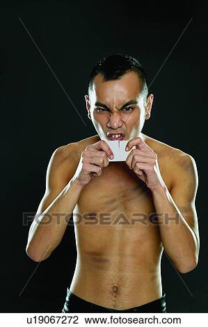 Stock Image - Breaking, Looking At Camera, Portrait, Semi-Dress, One Person. Fotosearch