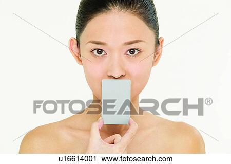 Stock Image - Covering, Head And Shoulders, Showing, Ideas, One Person, Looking At Camera. Fotosearch