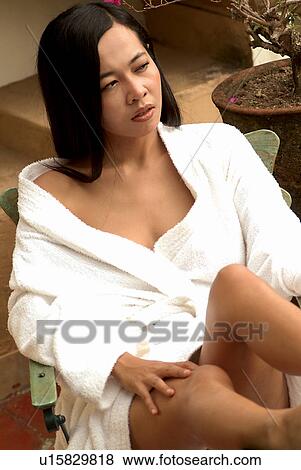 Well-Being, Beauty, Indoor, Beauty Treatment, Three-Quarter Length, Looking Sideways View Large Photo Image Stock Photo - Well-Being, Beauty, Indoor, Beauty Treatment, Three-Quarter Length, Looking Sideways. Fotosearch