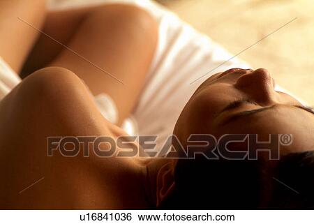 Well-Being, Three-Quarter Length, Eyes Closed, Relaxation, Close-Up View Large Photo Image Stock Photograph - Well-Being, Three-Quarter Length, Eyes Closed, Relaxation, Close-Up. Fotosearch