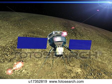 Stock Photo - dark, future, interstellar, unpredictable, spaceship, satellite, technology. Fotosearch