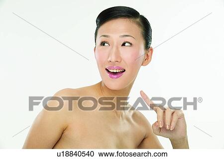 Stock Image - Black Hair, Communication, Close-Up, Asian Ethnicity. Fotosearch