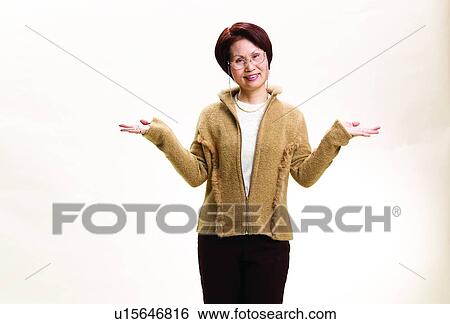 Stock Photograph - Brown Hair, Close-Up, Casual Clothing, Cardigan, Asian Ethnicity. Fotosearch