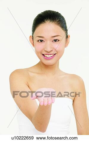 Stock Photo - Indoor, One Young Woman Only, Spirit Signals, Portrait, Black Hair, Beautiful. Fotosearch