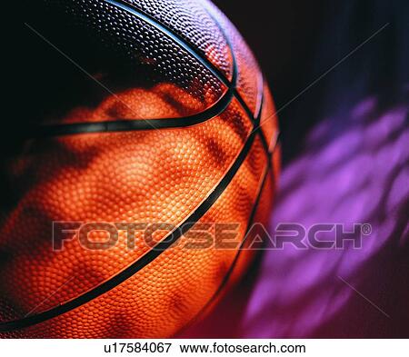 Stock Photo - basketball, shadow, light, sporting good, close up. Fotosearch