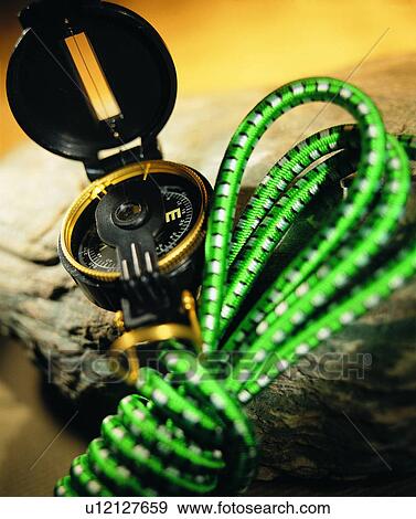 sporting good, rope, close up, compass View Large Photo Image Stock Photo - sporting good, rope, close up, compass. Fotosearch
