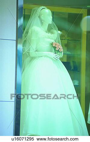 Stock Photography - bouquet, plant, display window, flower, wedding dress, scenery. Fotosearch
