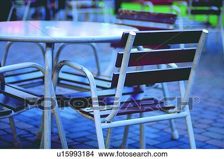 Picture - scenery, chair, outdoor, foreign, table. Fotosearch