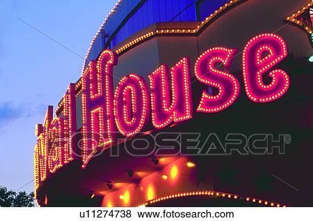Stock Photo - scenery, foreign, amusement park, sign, bulb, light. Fotosearch