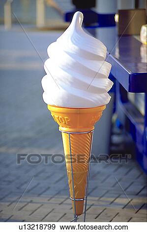 Stock Photo - scenery, foreign, sign, ice cream, dessert, food. Fotosearch