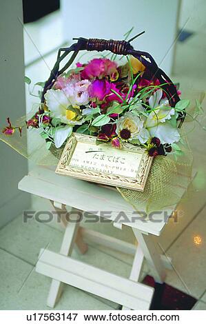 scenery, foreign, stool, chair, plant, flower View Large Photo Image Stock Photo - scenery, foreign, stool, chair, plant, flower. Fotosearch