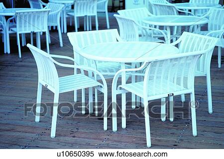 Stock Photography - table, foreign, chair, scenery, white, outdoor. Fotosearch