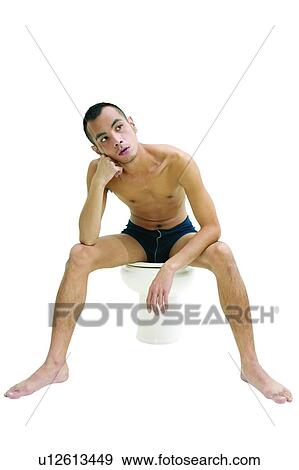 Stock Photo - Bare Chest, Chinese Ethnicity, Black Hair, Barefoot, Asian Ethnicity. Fotosearch
