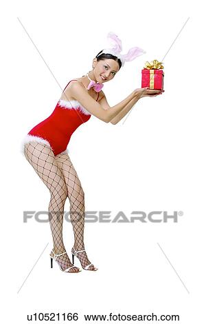 Stock Photograph - Holding, Surprise, Fishnet, Ribbon, Bending. Fotosearch