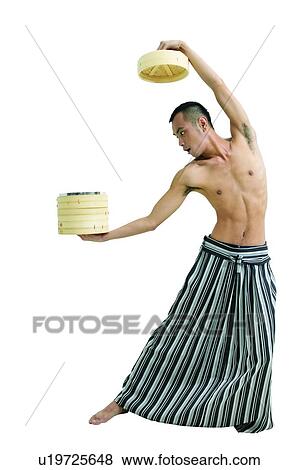 Stock Photo - Traditional Clothing, Semi-Dress, Indoor, Black Hair, Barefoot. Fotosearch