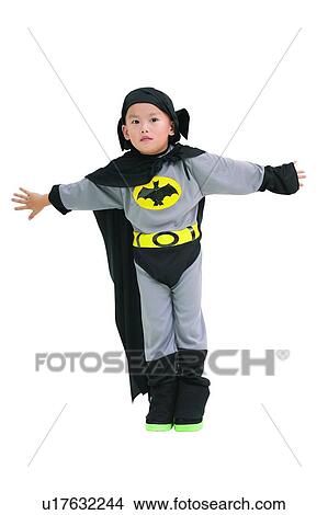 Picture - White Background, Chinese Ethnicity, Animal Themes, Style People, Indoor, Childhood, 6-7 Years. Fotosearch