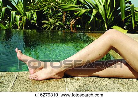 Stock Image - Barefoot, Beauty, Close-Up, Eastern, Asian. Fotosearch