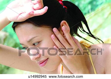 Beautiful, Eastern, Close-Up, Black Hair, Asian Ethnicity View Large Photo Image Stock Photography - Beautiful, Eastern, Close-Up, Black Hair, Asian Ethnicity. Fotosearch