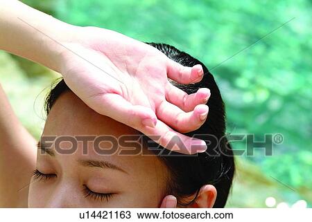 Stock Image - Black Hair, Asian, Eastern, Close-Up, Asian Ethnicity. Fotosearch