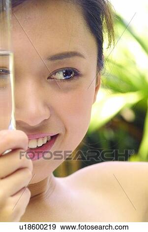 Stock Photo - Water, Day, Close-Up, Glass, Focus On Foreground, Head And Shoulders. Fotosearch