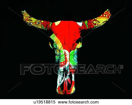 Stock Photography - Buffalo, Symmetry Concepts, Design, Symmetry, Multi-Colored, Animal Head. Fotosearch