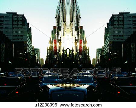 Building, Building Exterior, Building Structure, Car, City, Clear Sky View Large Photo Image Stock Photograph - Building, Building Exterior, Building Structure, Car, City, Clear Sky. Fotosearch