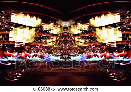 Stock Photography - City Location, Street Light, Building Exterior, Night, Illuminated, Electric Light, Reflection. Fotosearch