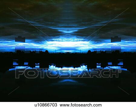 Symmetry Bridge, Blue, Night View Large Photo Image Stock Image - Symmetry Bridge, Blue, Night. Fotosearch