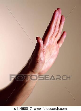Stock Photo - Colored Background, Gesture. Fotosearch